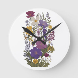 Botanische kunst ronde klok