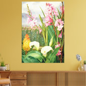 Botanische kunst: Schoonheid van de moeras Canvas Afdruk (Insitu (Woonkamer))