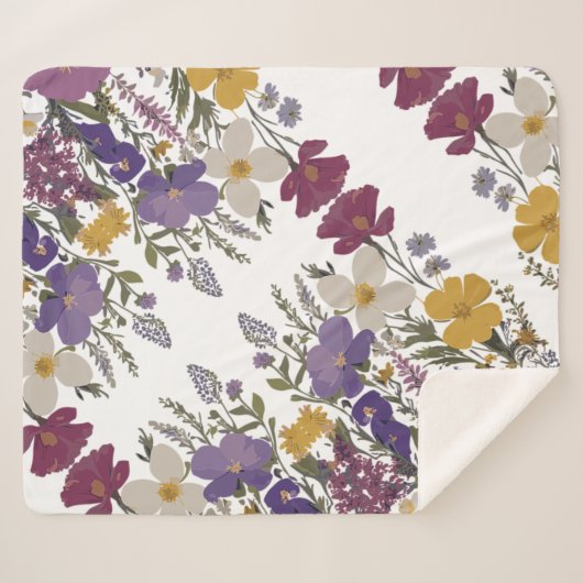 Botanische kunst sherpa deken (Voorkant (horizontaal))