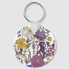 Botanische kunst sleutelhanger