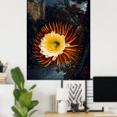 Botanische kunst tempel van Flora nacht blazen Cer Poster (Thuiskantoor)