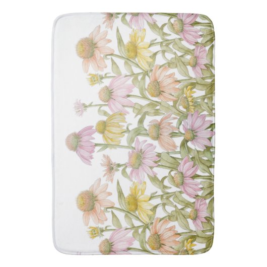 Botanische kunst van Coneflowers Badmat (Voorkant Verticaal)