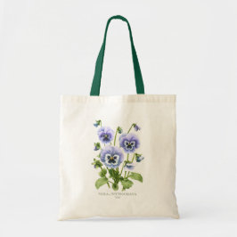 Botanische kunst van Paarse Pansies Tote Bag