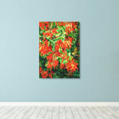 Botanische kunst: Verbrandende Struik en Emu Wren  Canvas Afdruk (Insitu (Houten vloer))