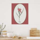 botanische kunstbloem poster (Keuken)