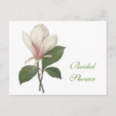  botanische kunstelegante magnolibloem uitnodiging briefkaart (Voorkant)