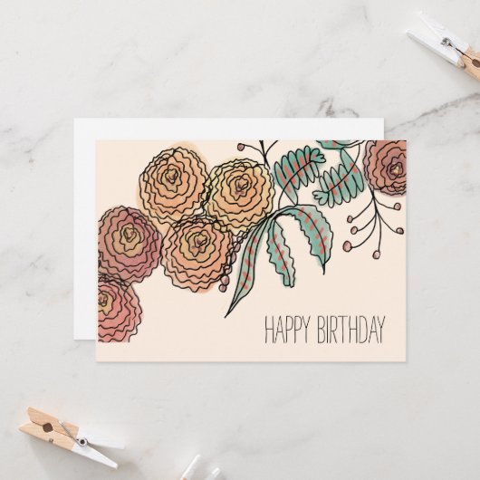 Botanische kunstkunst met armkleuring kaart (Voorkant / Achterkant in situ)