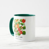 Botanische kunstkunst Mok Nasturtium (Voorkant links)