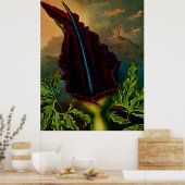 Botanische kunsttempel van Flora Dragon Plant Poster (Keuken)