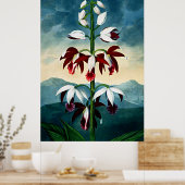 Botanische kunsttempel van Flora Limodoron Poster (Keuken)