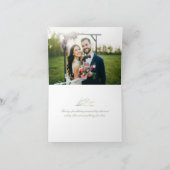 Botanische kustbruiloft bedankkaart (Binnen)