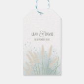 Botanische kustbruiloft cadeaulabel (Achterkant)