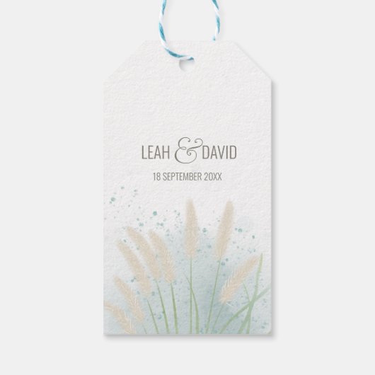 Botanische kustbruiloft cadeaulabel (Achterkant)