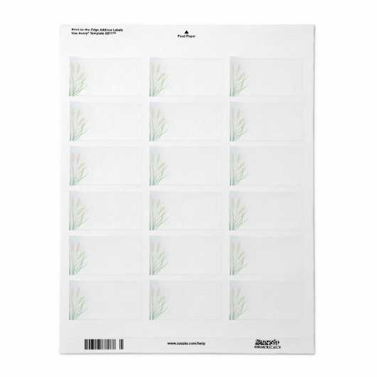 Botanische kustbruiloft etiket (Full Sheet)