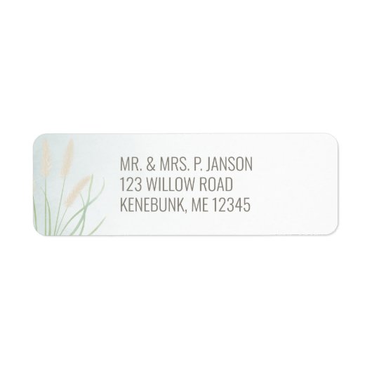 Botanische kustbruiloft etiket (Voorkant)