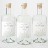 Botanische kustbruiloft likeurfles etiket (Flessen)