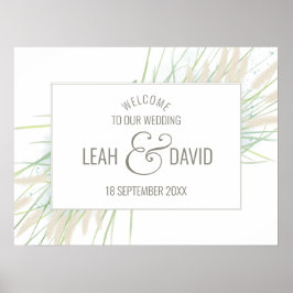 Botanische kustbruiloft poster