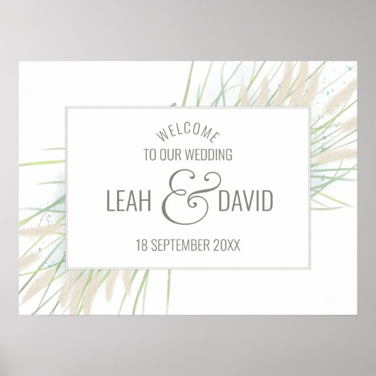 Botanische kustbruiloft poster (Voorkant)