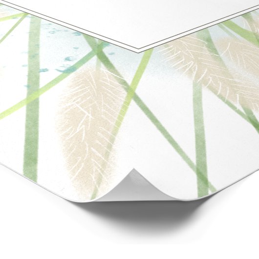 Botanische kustbruiloft poster (Hoek)