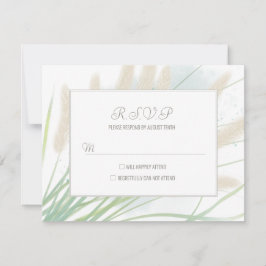 Botanische kustbruiloft RSVP kaartje