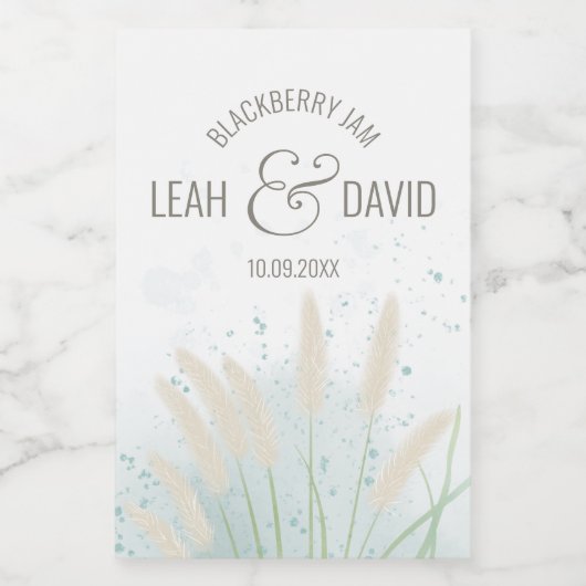 Botanische kustbruiloft voedselcontainer etiket (Enkel label)