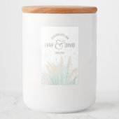 Botanische kustbruiloft voedselcontainer etiket (Voorkant)