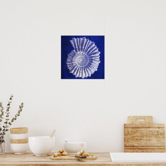  botanische kuststrook Blauwe zeebodem Poster (Keuken)