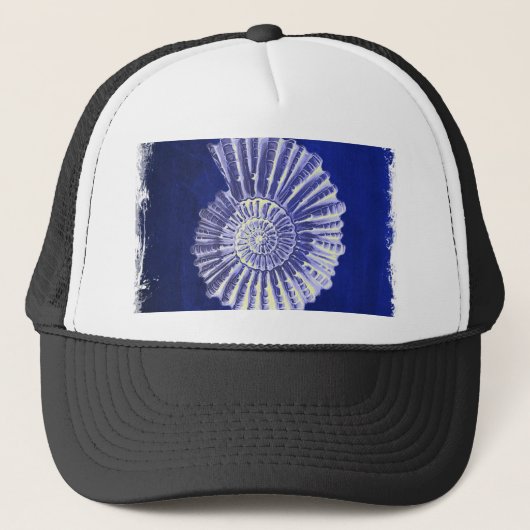  botanische kuststrook Blauwe zeebodem Trucker Pet (Voorkant)