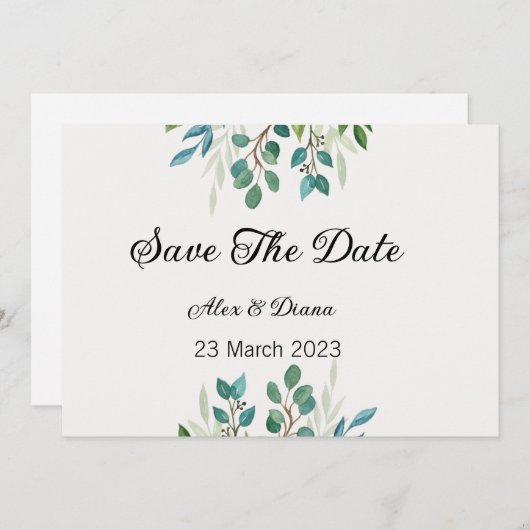 Botanische kwadratuur van Greenery, behalve de dat Feestdagenkaart (Voorkant / Achterkant)