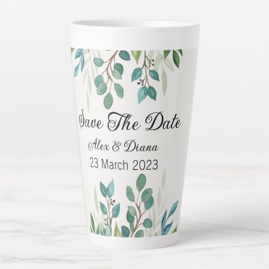 Botanische kwadratuur van Greenery, behalve de dat Latte Mok (Voorkant)