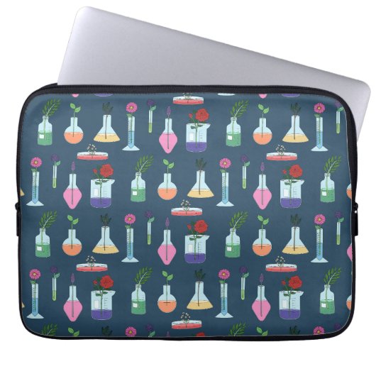 Botanische laboratoriumapparatuur laptop sleeve (Voorkant)
