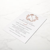 Botanische Laurel Leaf Wreath Wedding Monogram Fol Folie Uitnodiging (Gedraaid)