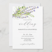 Botanische Lavendel Bruiloft Uitnodiging Waterverf (Voorkant)