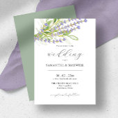 Botanische Lavendel Bruiloft Uitnodiging Waterverf