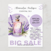 Botanische Lavendel Etherische Olie Aquarel Promo Flyer (Voorkant)