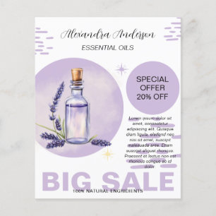 Botanische Lavendel Etherische Olie Waterverf Prom Flyer