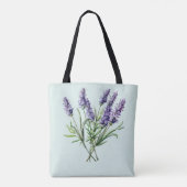 Botanische lavendel herbruikbaar tote bag (Achterkant)