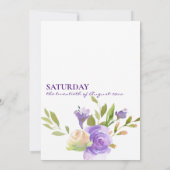 Botanische lavendel roze minnengroen bloemhuwelijk kaart (Achterkant)