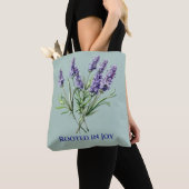 Botanische Lavendel Sprig herbruikbare Canvas tas (Dichtbij)