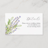 Botanische Lavendel Waterverf Bruiloft Behuizing Informatiekaartje (Voorkant)