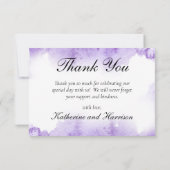 Botanische Lavendel Witte bladeren FOTO bruiloft Bedankkaart (Achterkant)