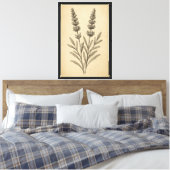 botanische lavendelgravure canvas afdruk (Insitu (Slaapkamer))