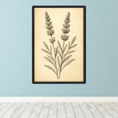 botanische lavendelgravure canvas afdruk (Insitu (Houten vloer))