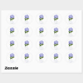 Botanische Lavender Hydrangea Script Dank u Ronde Sticker (Vel)