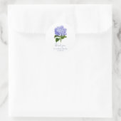 Botanische Lavender Hydrangea Script Dank u Ronde Sticker (Tas)