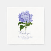 Botanische Lavender Hydrangea Script Dank u Servet (Voorkant)