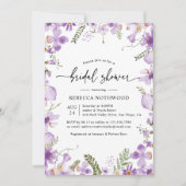 Botanische lavender Lila Florals Vrijgezellenfeest Kaart (Voorkant)