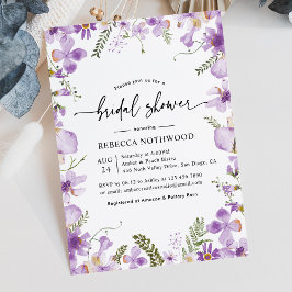 Botanische lavender Lila Florals Vrijgezellenfeest Kaart