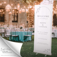 Botanische Leaf Arch Bruiloft Intrekbare Banner