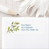Botanische Leaf Art over het label voor het witte (Insitu)